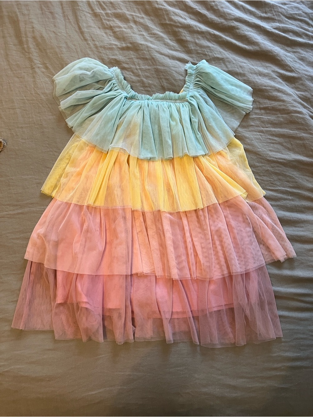 Meri Meri Rainbow Ruffle Princess Dress 3-4T